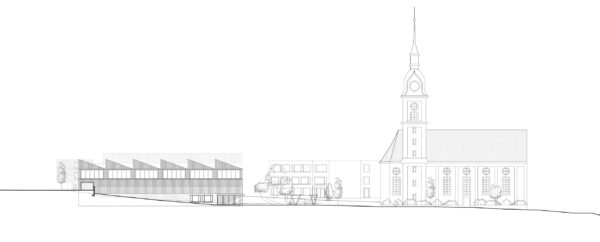 Fassade 2. Rang öffentlicher Projektwettbewerb Schulhaus Chilefeld Dagmersellen